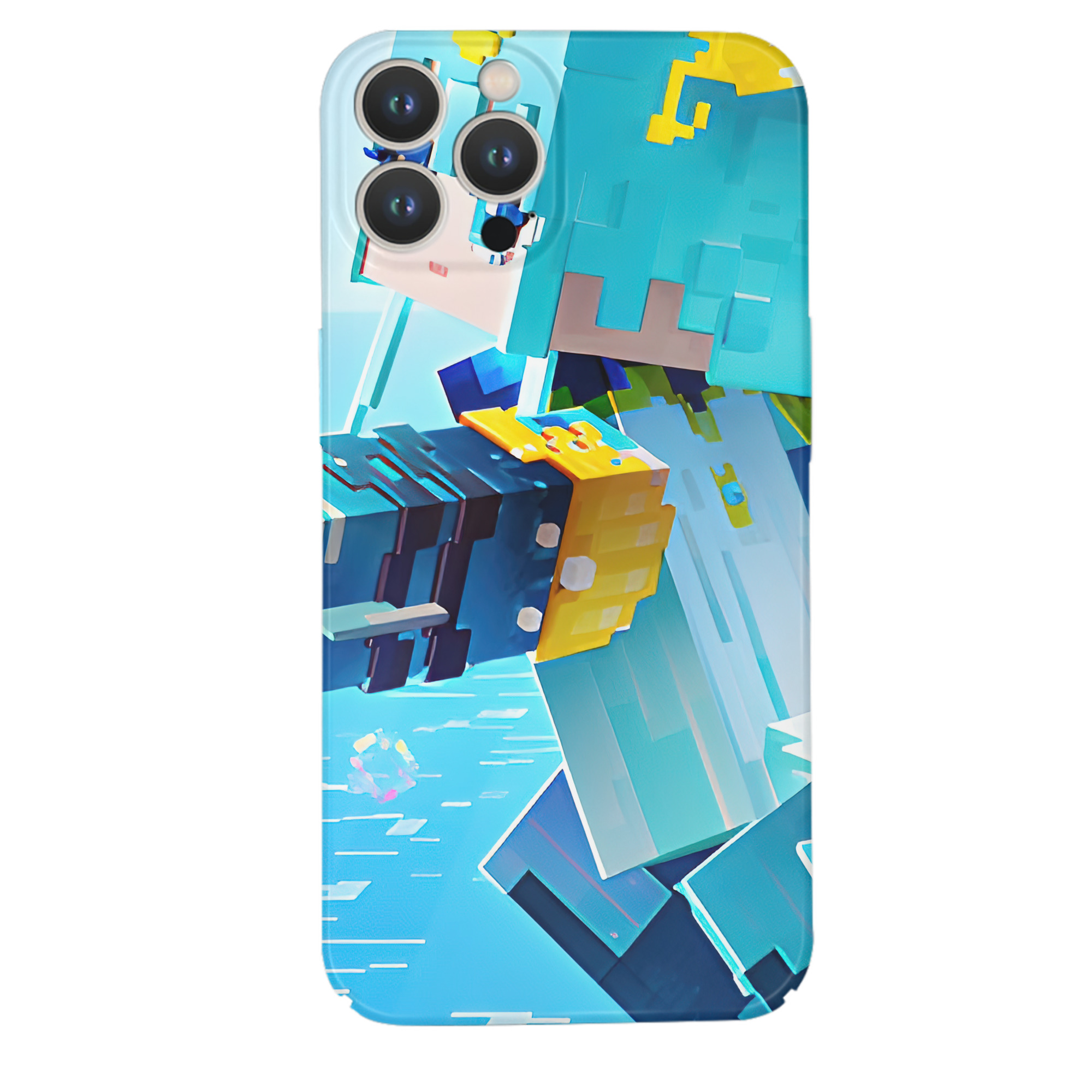 （画像用） マインクラフト ブロックの世界 Minecraft MC Block world 【iPhone 14シリーズ対応】ハードケース